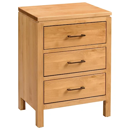 Wide 3 Drawer Night Stand